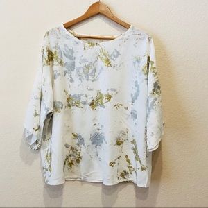 Imported Gold & Silver Painted Boat neck Top NWT